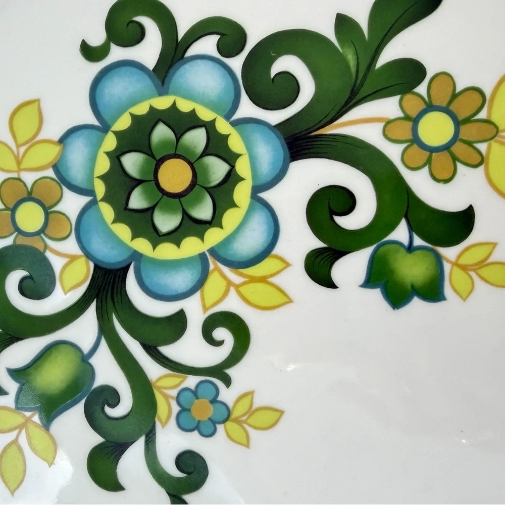 Vintage Porcelain PMR Jaeger & Co Bavaria Germany Chop Plate Large 12” Floral